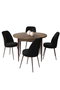 Hanah Home Juego de Mesa y Sillas de 5 Piezas Barroco y Negro